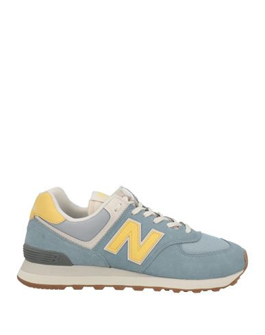 New Balance Man Sneakers Light blue Size 7.5 Soft Leather, Textile fibers | YOOX (US)