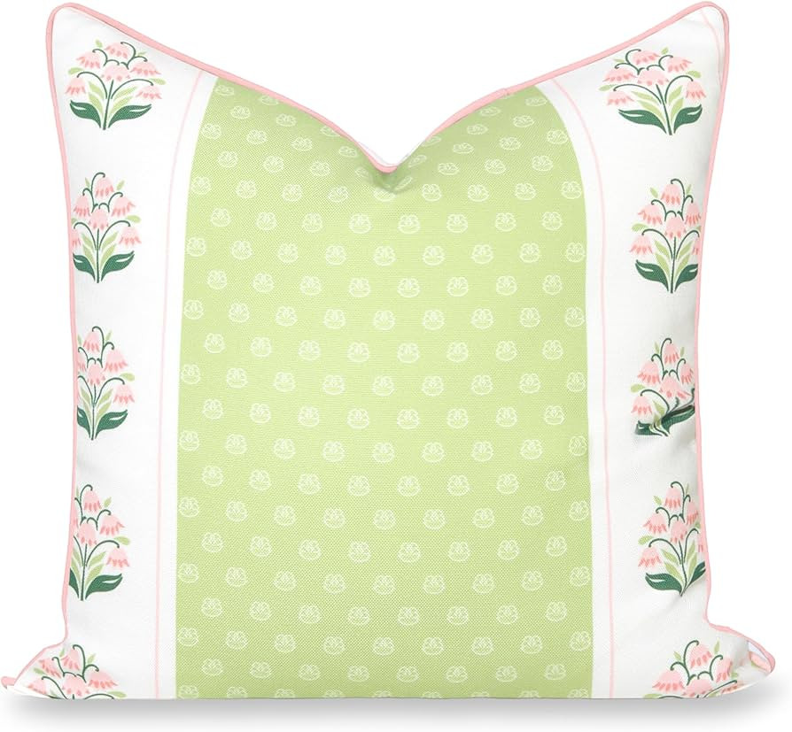 Hofdeco Premium Grandmillennial Patio Indoor Outdoor Throw Pillow Cover Only, 20"x20" Water Repel... | Amazon (US)