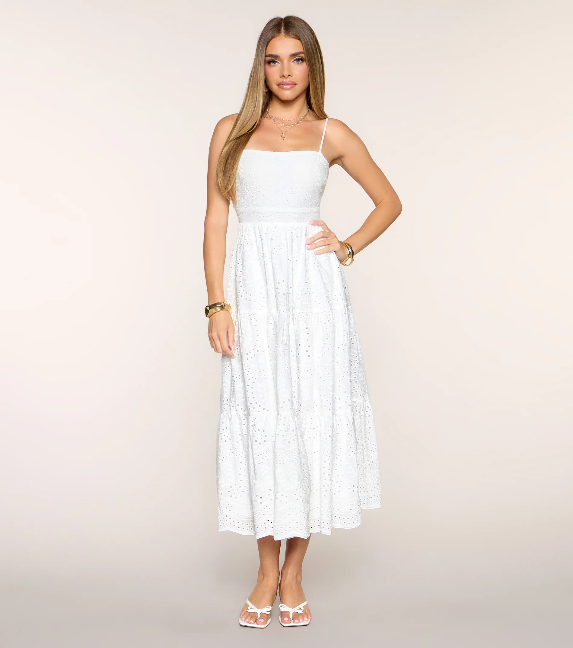 Barefoot In Bloom Eyelet Midi Dress | Windsor Stores