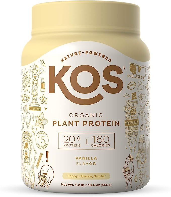 KOS Protein Powder - Vanilla Plant Based Protein Powder - Organic, Keto & Vegan Meal Replacement ... | Amazon (US)