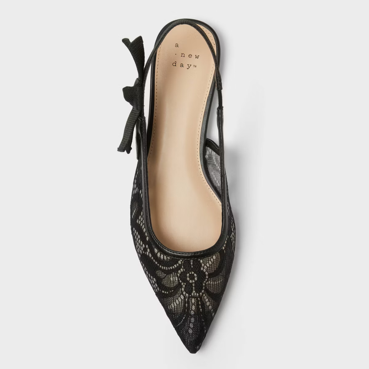 Women's London Lace Sling Back Bow Flats - A New Day™ | Target