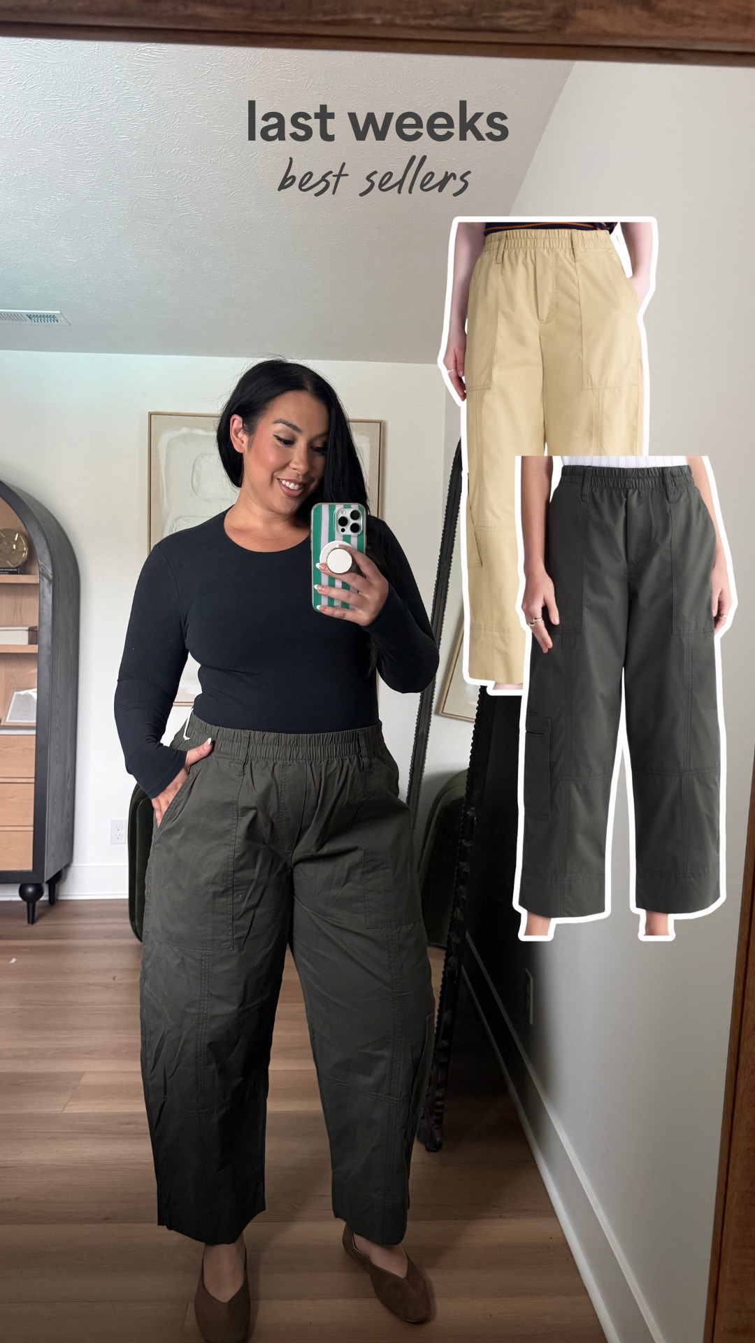 You guys, these cargos?! Obsessed! They have a comfortable waistband and they flatter. Wearing an XL. Midsize, midsize fashion, fall fashion, Walmart

#LTKootd #LTKMidsize