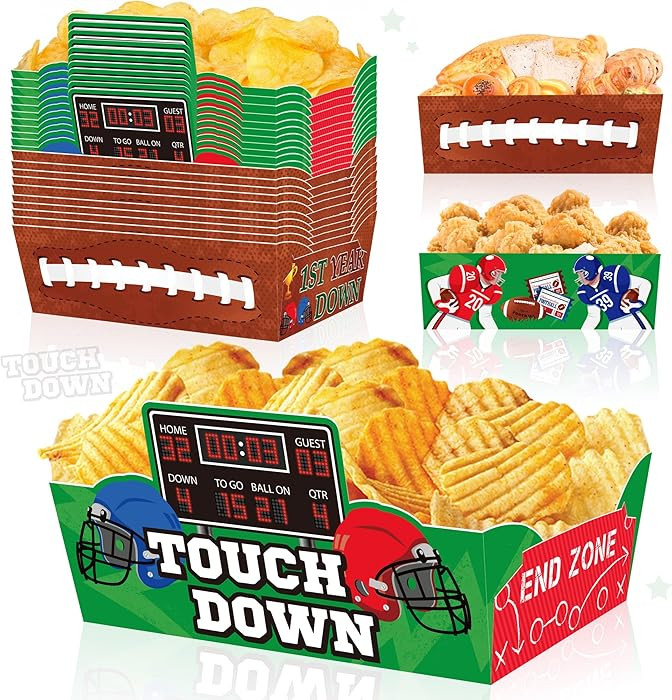 24Pcs Football Snack Bowls Disposable Cornstarch Paper Food Trays for Football Game Viewing Parti... | Amazon (US)