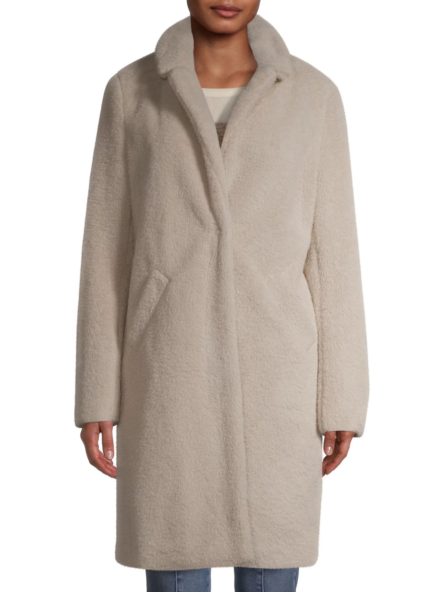 Mark Alan Women’s Single Breasted Faux Sherpa Coat | Walmart (US)