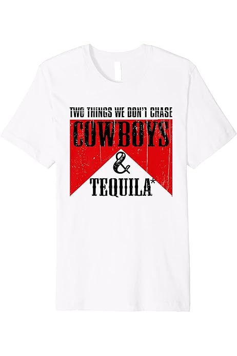 Two Things We Don't Chase Cowboys And Tequila Rodeo Retro T-Shirt | Amazon (US)
