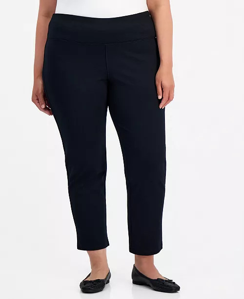 Plus High-Rise Straight-Leg Ponte Pants | Macy's