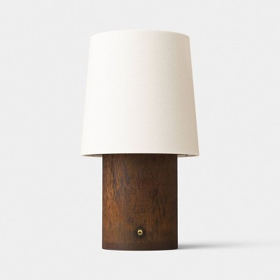 13" Faux Wood Portable Table Lamp Brown -Threshold™ | Target