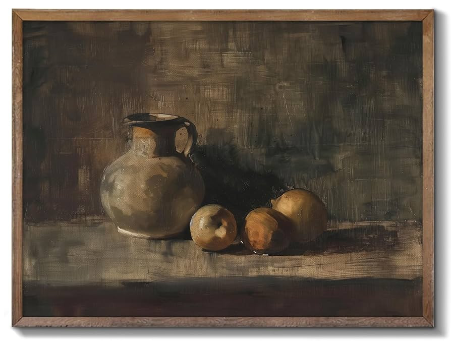 XOCUUI Farmhouse Still Life Picture Living Room - Rustic Vintage Decor for Bedroom - Peach Fruit ... | Amazon (US)