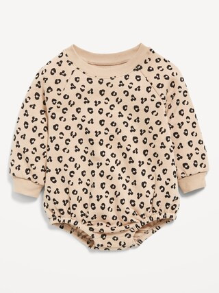 Printed Long-Sleeve Fleece One-Piece Romper for Baby | Old Navy (US)