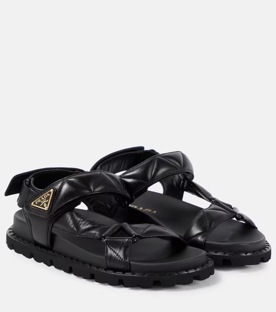 Prada Fussbett quilted leather sandals | Mytheresa (US/CA)