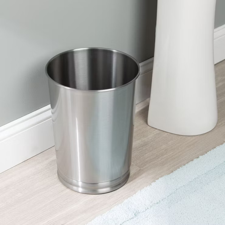 mDesign Metal Round Small Trash Can Wastebasket | Target