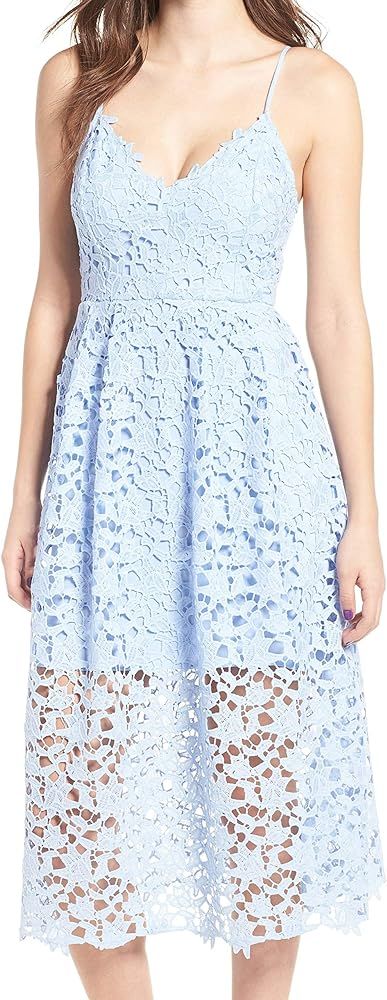 Women's Sleeveless Lace Fit & Flare Midi Dress | Amazon (US)