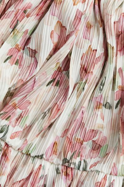 Plissé Dress - Dusty pink/floral - Ladies | H&M US | H&M (US + CA)