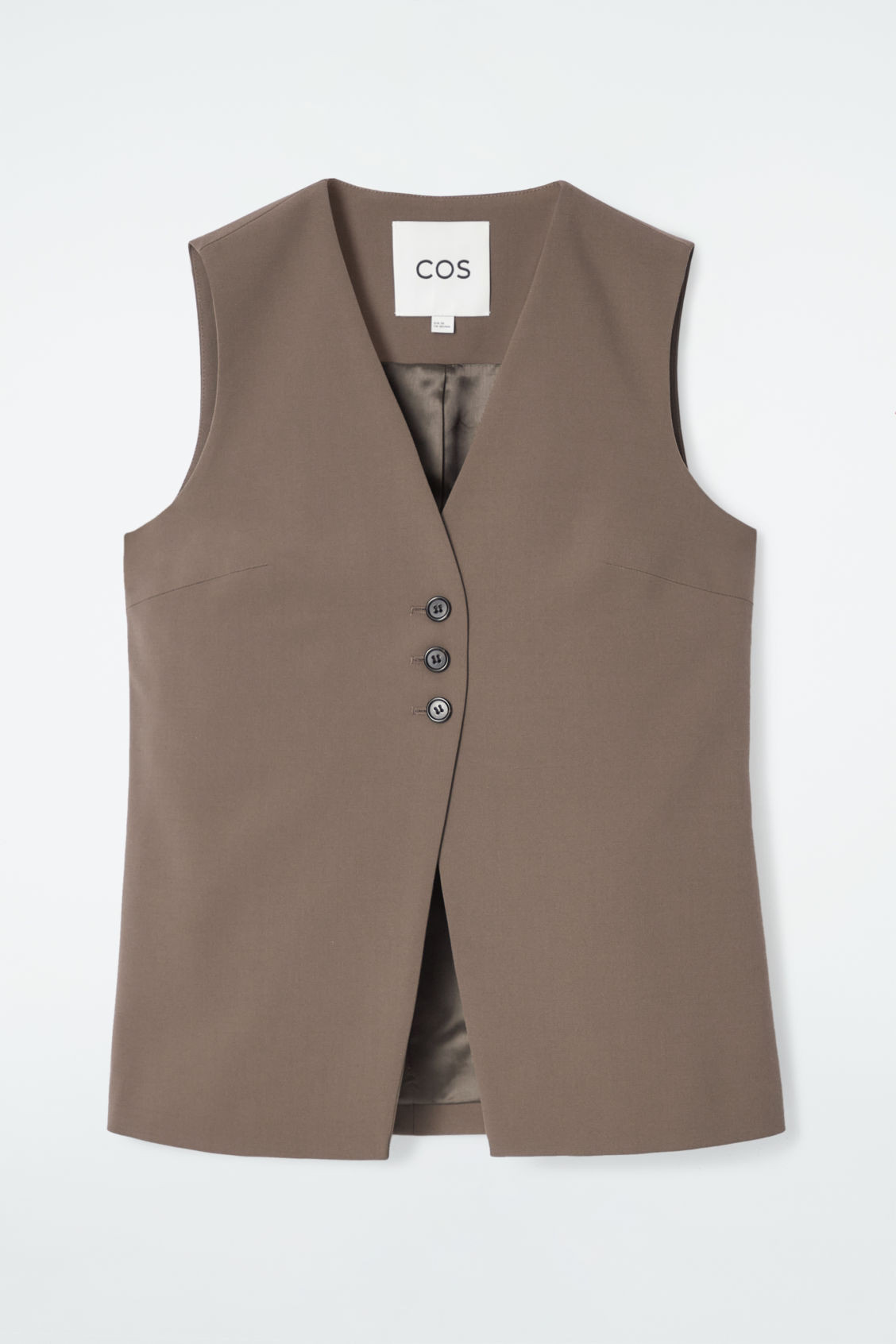 LONGLINE TAILORED TWILL WAISTCOAT - MOLE - Blazers - COS | COS (US)