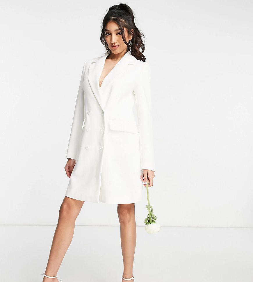 Y.A.S Exclusive Bridal blazer dress in white | ASOS (Global)