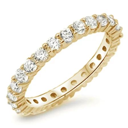 All In Stock Round Clear CZ Stackable Ring Sterling Silver Size 7 | Walmart (US)