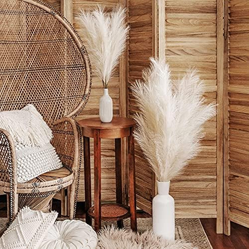 Faux Pampas Grass 6pk Mixed (Tall 44"/Short 28") Fluffy Artificial Arrangement | Cream | Table/Fl... | Amazon (US)