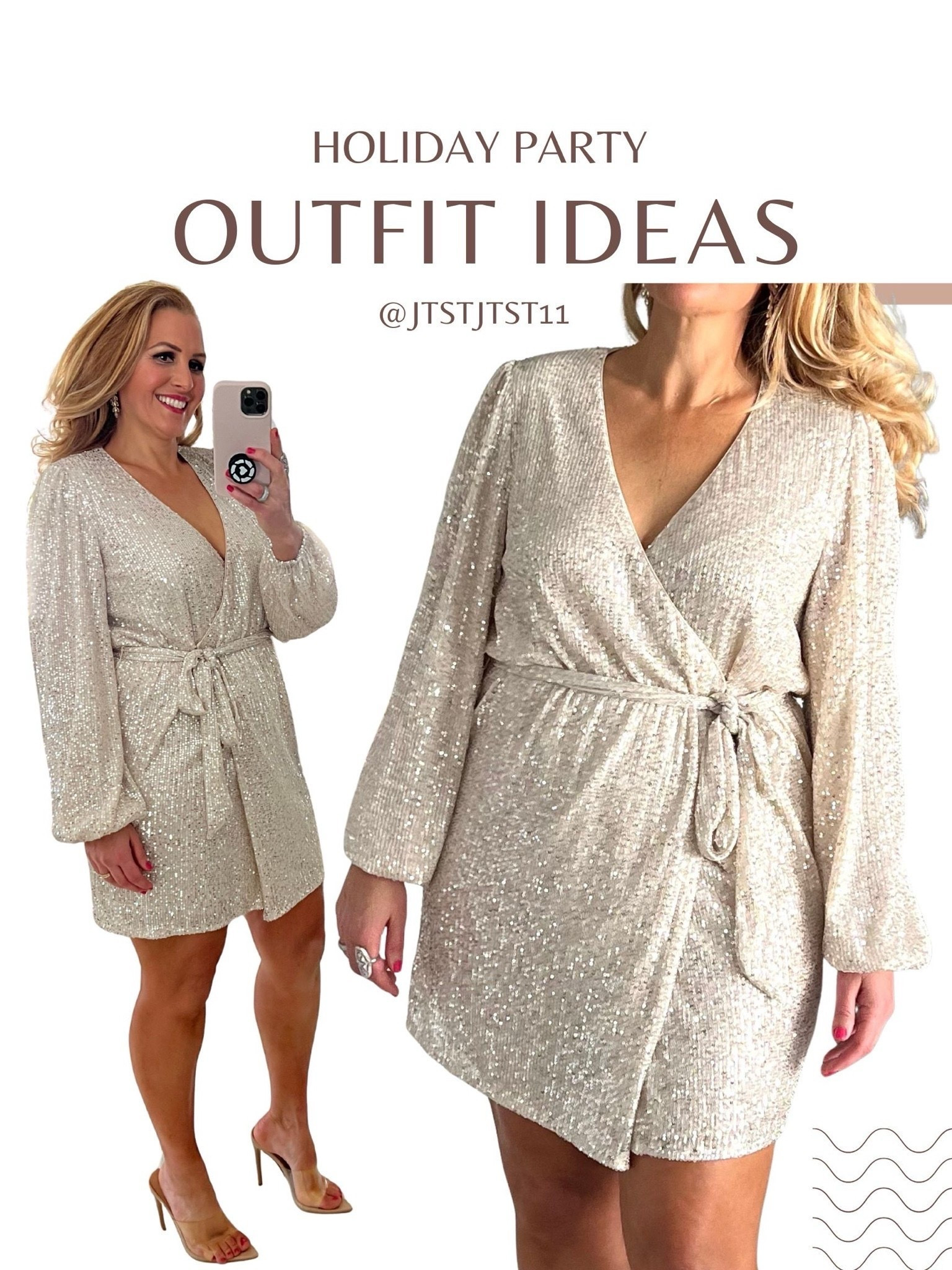 🎂HAPPY BIRTHDAY: #ad It's @lulus 30th birthday and my 50th birthday this weekend! #lulus 

🎂Celebrating in style with this Silver Sequin Wrap Dress!

🎂Lulus has dresses for every occasion. Totally could wear this dress again to a holiday party, Christmas party or New Year's Eve. Right!

🎂I'm wearing a large and have plenty of room. Totally could have fit in a medium. Love the lantern sleeves and inside lining too. The quality of this dress is fantastic! It’s available in sizes XXS- XXL. Highly recommend.

🎂Such a classy and timeless party dress! Cheers to celebrating birthdays all month long!

#LTKSeasonal #LTKOver40 #LTKSaleAlert #LTKTravel #LTKgrwm #LTKootd #LTKMidsize #LTKU #LTKWedding