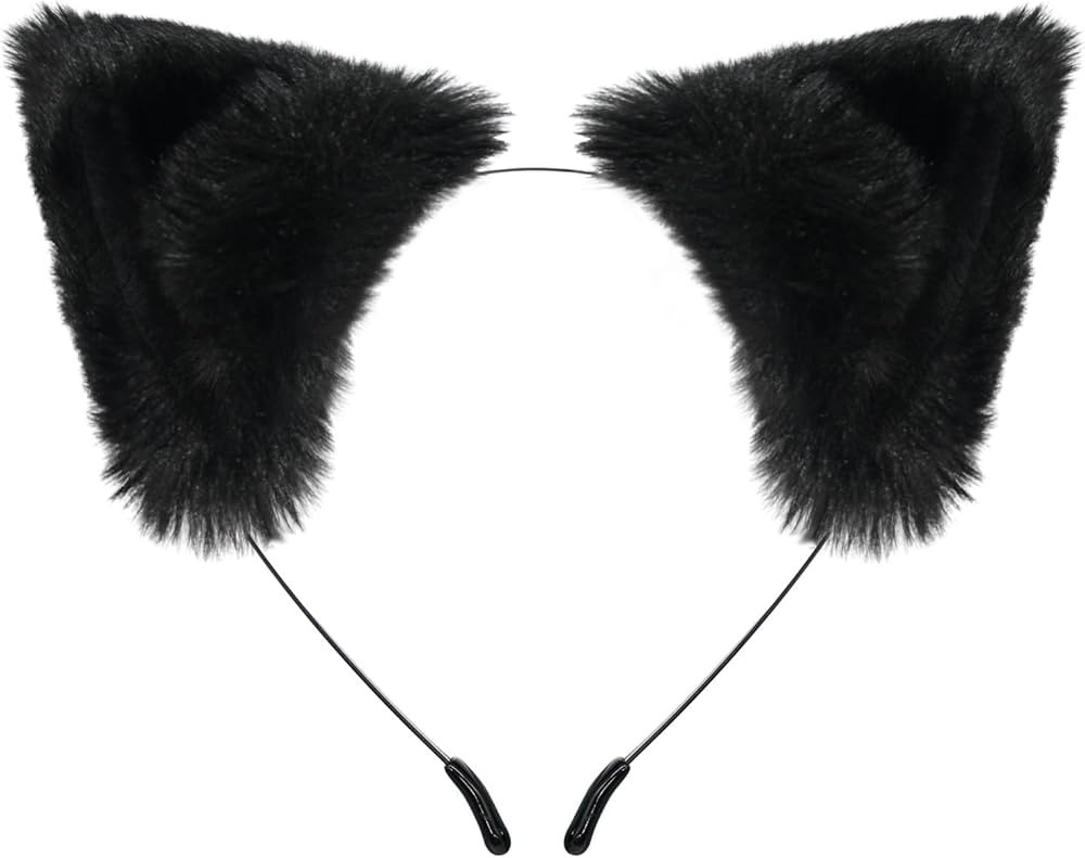 Pedenty Black Cat Ears Headband for Women Girls, Halloween Cosplay Cat Costume Faux Fur Ears Head... | Amazon (US)