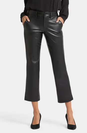 Faux Leather Straight Leg Ankle Pants | Nordstrom