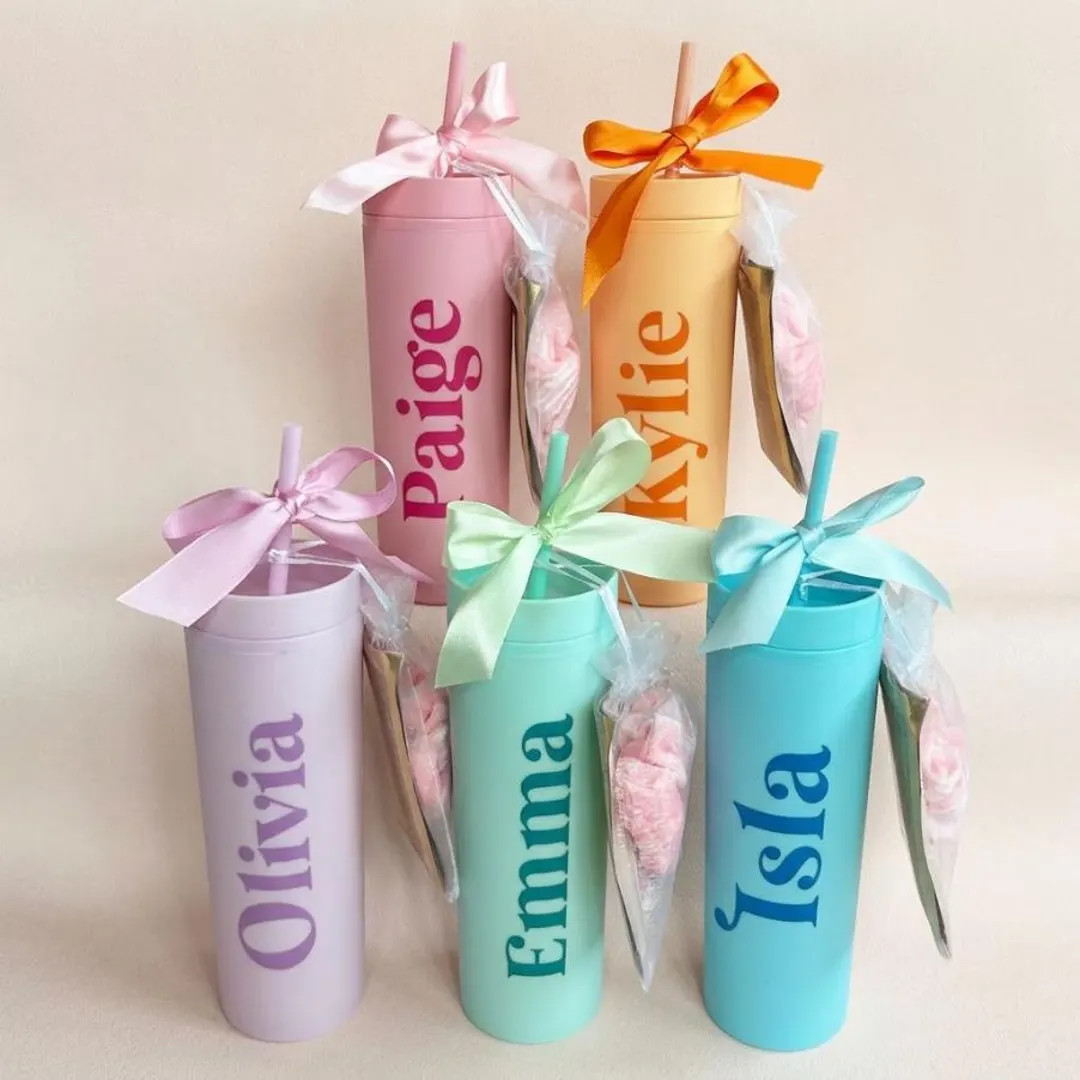 Personalized Skinny Tumbler Sleepover Party Favor Teen Birthday Self Care Gift Spa Party Gift Che... | Etsy (US)