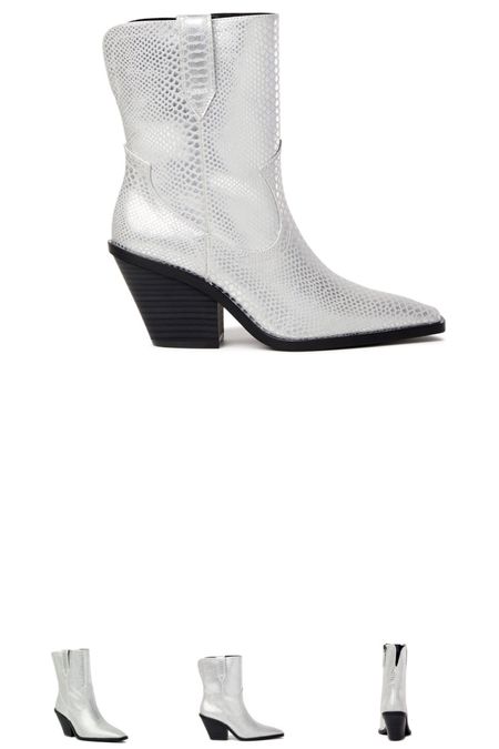 Fun boots on a budget. By Scoop at Walmart, silver western style booties  

#LTKSeasonal #LTKunder50 #LTKHoliday