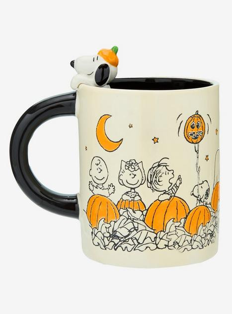 Peanuts Pumpkin Patch Scene Peeking Snoopy Mug - BoxLunch Exclusive | BoxLunch