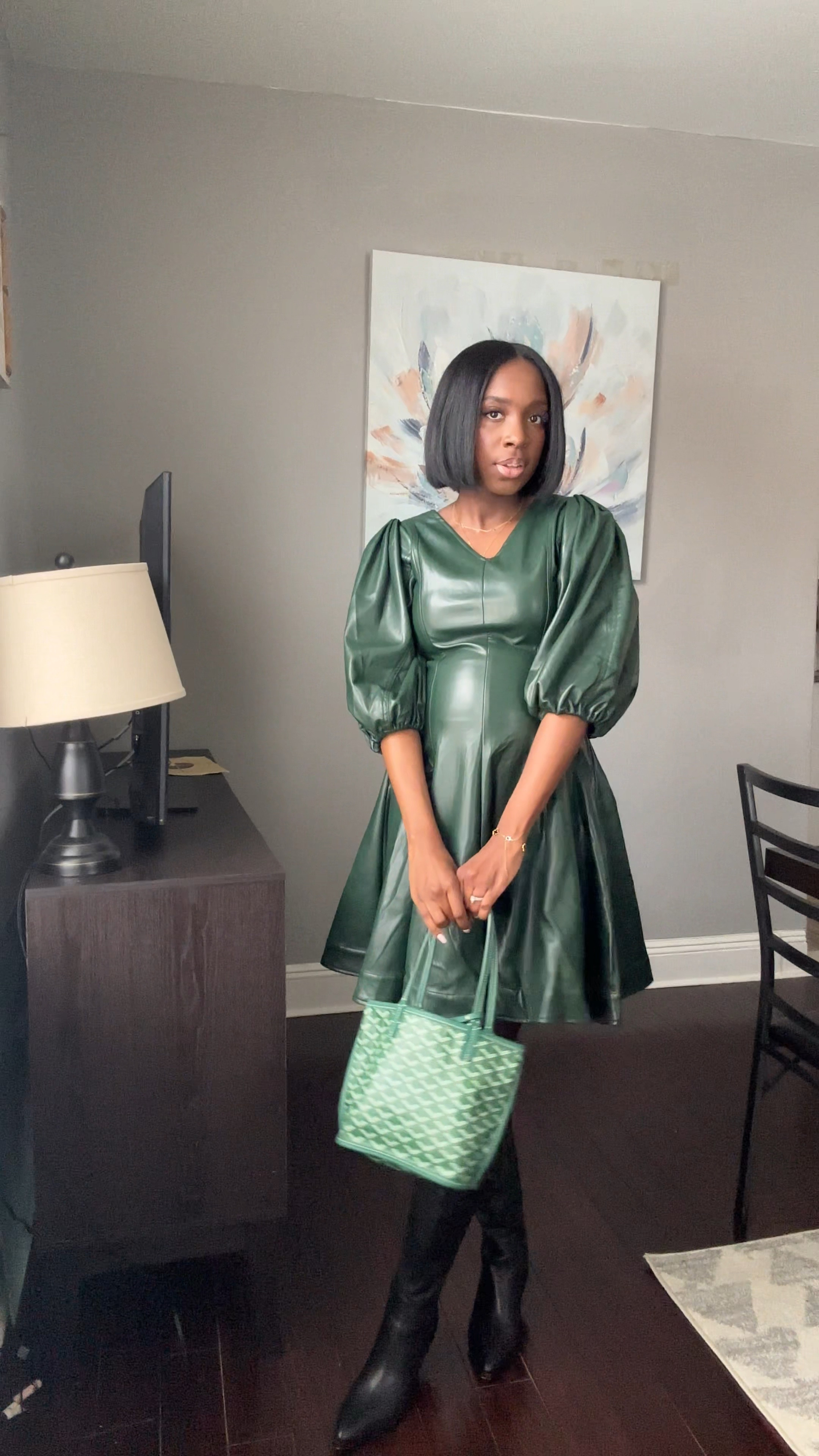 Love a cute mini leather dress with a flare! #leatherdress #pregnancystyle #bumpstyle #winterfashion #styleinspo #outfitinspo

#LTKStyleTip #LTKShoeCrush #LTKBump