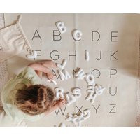 Felt Alphabet For Gathre Abc Mini Mat White Letters English Kindergarten Sight Words Toy | Etsy (US)