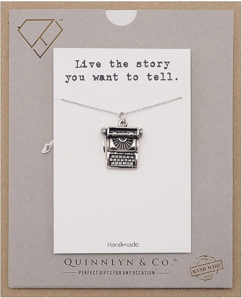 QUINNLYN & CO. Typewriter Pendant Necklace, Birthday Gifts for Women with Inspirational Quote on ... | Amazon (US)