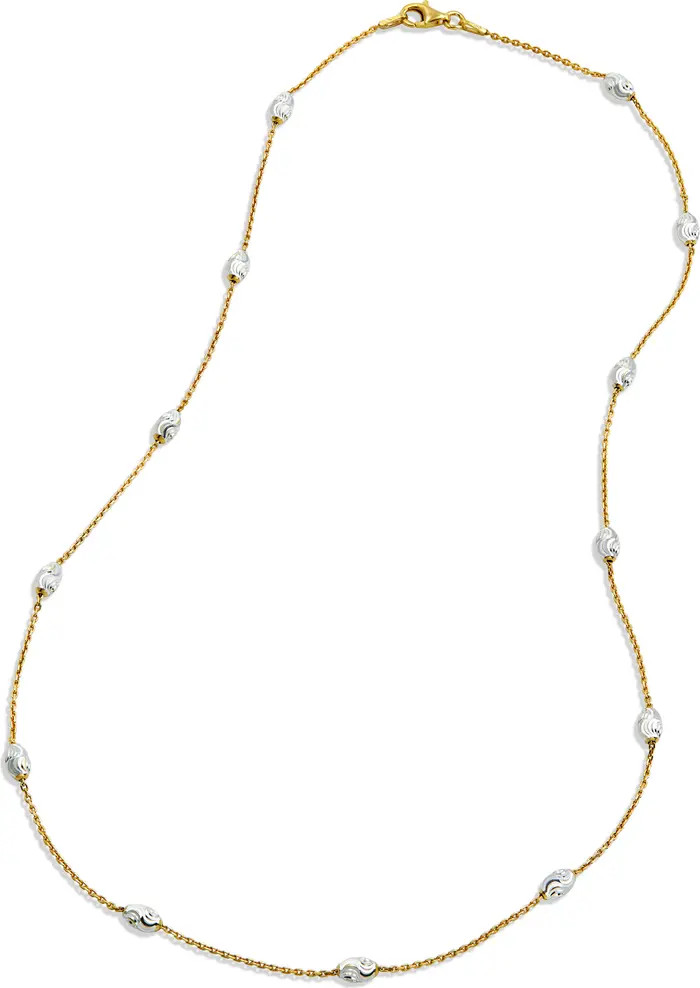 SAVVY CIE JEWELS Two-Tone 18K Gold & Sterling Silver Station Necklace | Nordstromrack | Nordstrom Rack