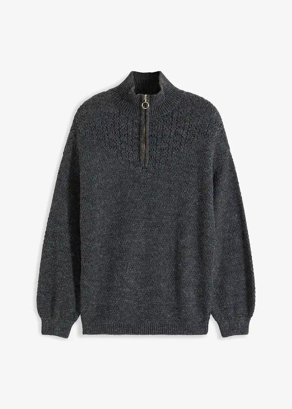 Troyer Pullover mit Ajourmuster | Bonprix DE