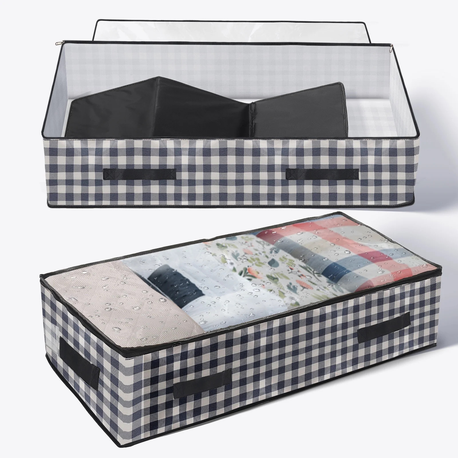 Under Bed Storage 2PCS, 600D Fabric Underbed Storage Bags 35x16x8 inches with Handles, Clothes St... | Walmart (US)