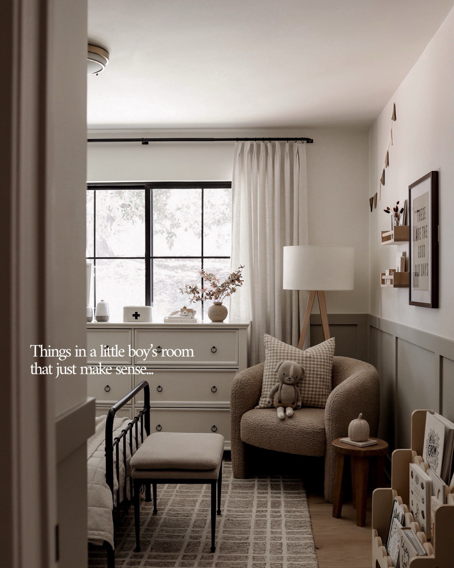 Shop Weston’s room - so many neutral accents that are cute for a little boy’s room! 
WALLS: BM SWISS COFFEE
TRIM: SW JOGGING PATH 

Fall decor. Home decor. Kids room. Boy room  

#LTKHome #LTKKids #LTKSeasonal