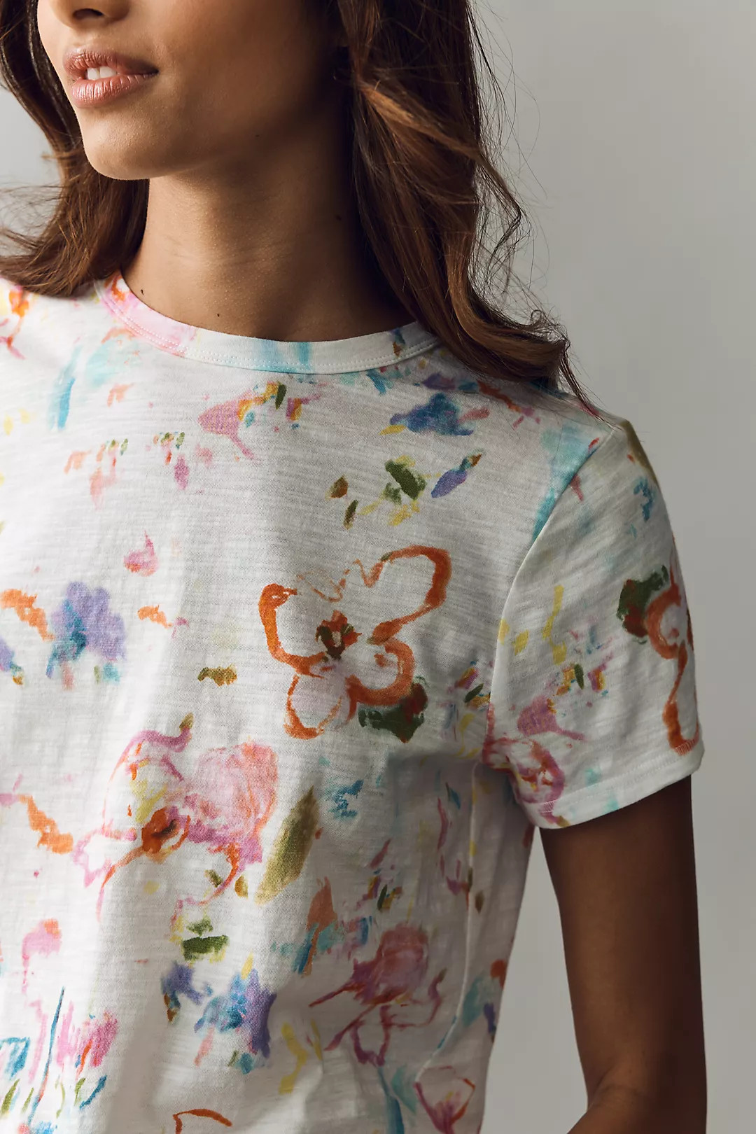 The Bennie Cotton Slub Crew-Neck Slim Tee by Pilcro | Anthropologie (US)