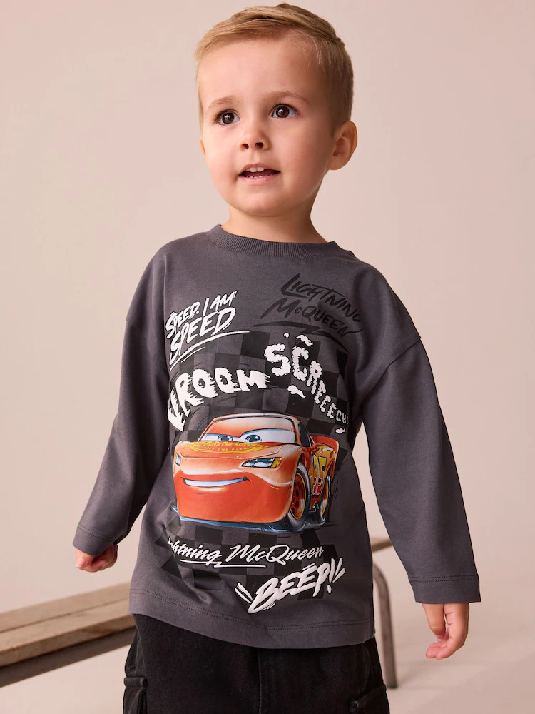 Charcoal Grey Long Sleeve Disney Cars T-Shirt (3mths-8yrs) | Next US