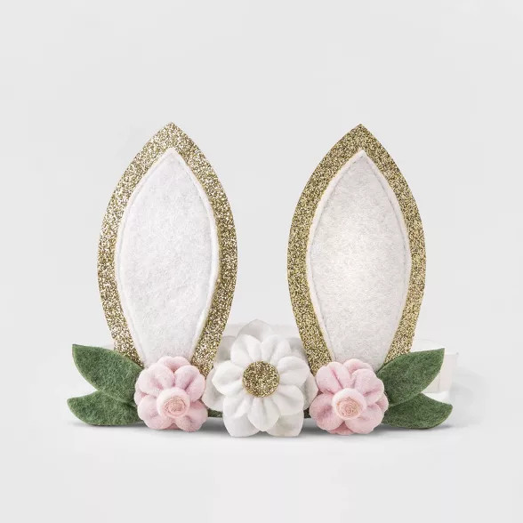 Baby Girls' Floral Bunny Headwrap - Cat & Jack™ White | Target