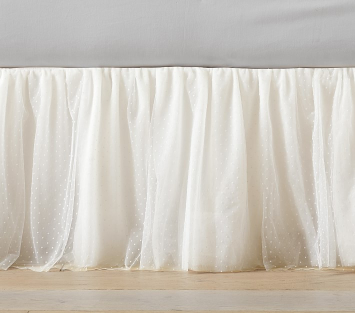 Monique Lhuillier Tulle Tiny Dot Crib Skirt | Pottery Barn Kids