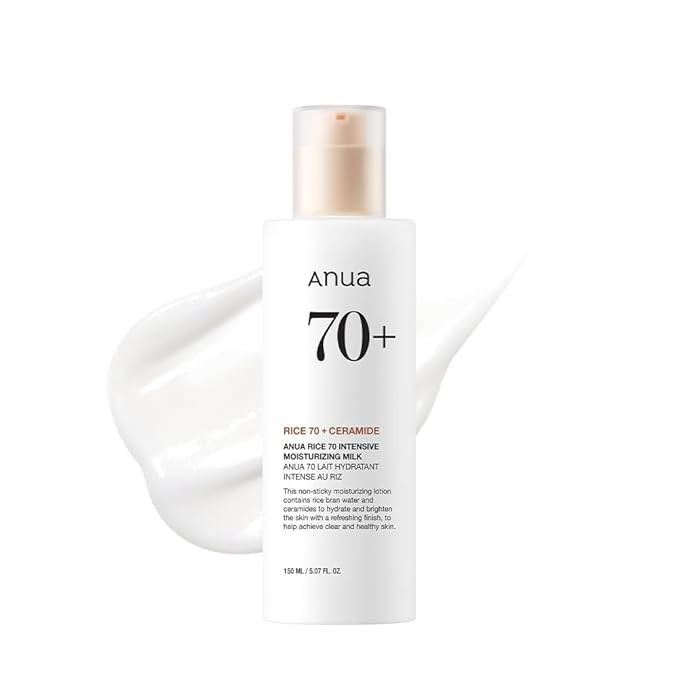ANUA Rice 70 Intensive Moisturizing Milk, Hydrating Face Lotion, Niacinamide, Ceramides, All Skin... | Amazon (US)