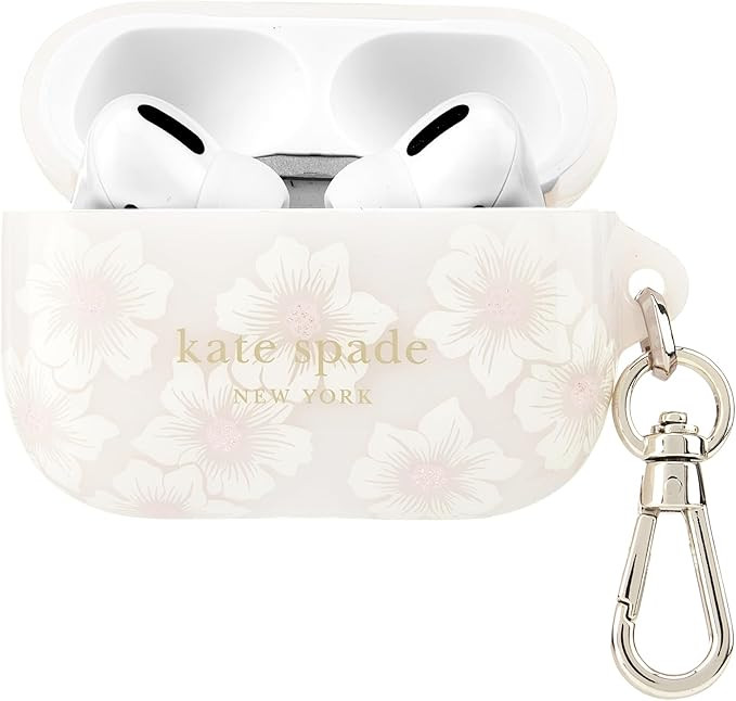 kate spade new york AirPods Pro Protective Case with Keychain Ring - Hollyhock Cream, Compatible ... | Amazon (US)