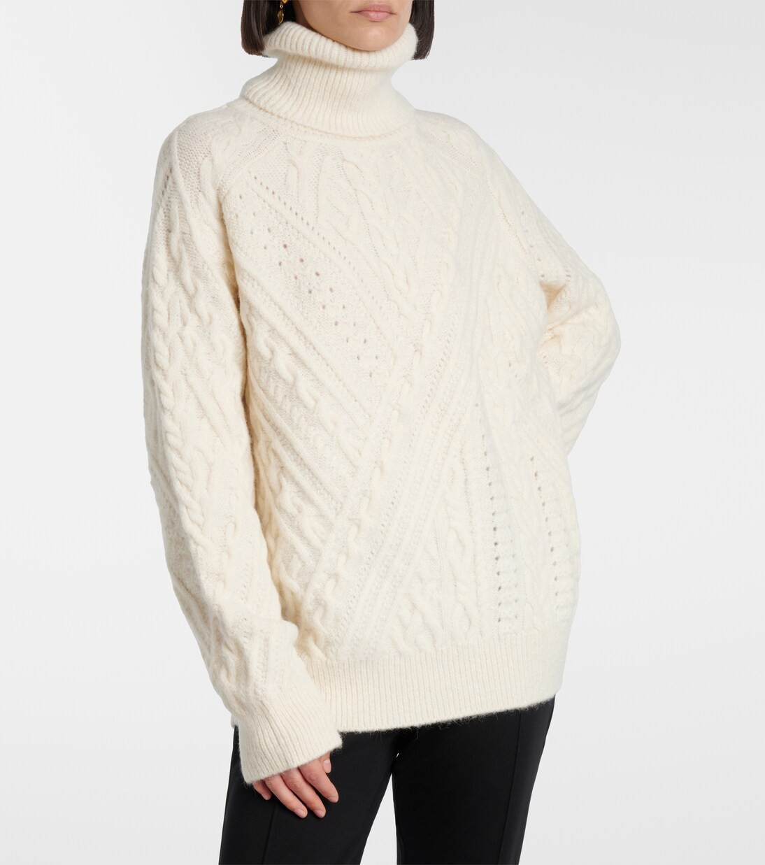 Cable-knit alpaca-blend turtleneck sweater | Mytheresa (UK)