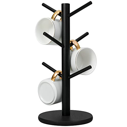 MyLifeUNIT Mug Holder Tree, Coffee Cup Holder with 6 Hooks (Black) | Amazon (US)