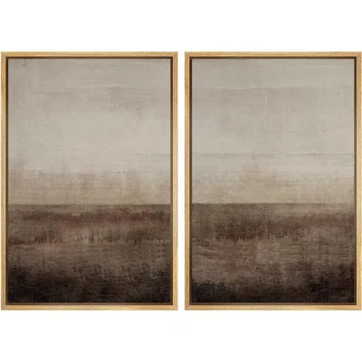 Earthen Layers Abstract Earth Tone " 2 - Pieces on Canvas | Wayfair North America