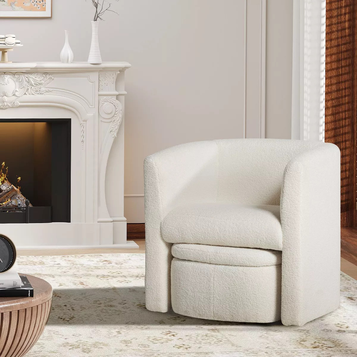 Barrel Chair with Storage Ottoman Set | Target