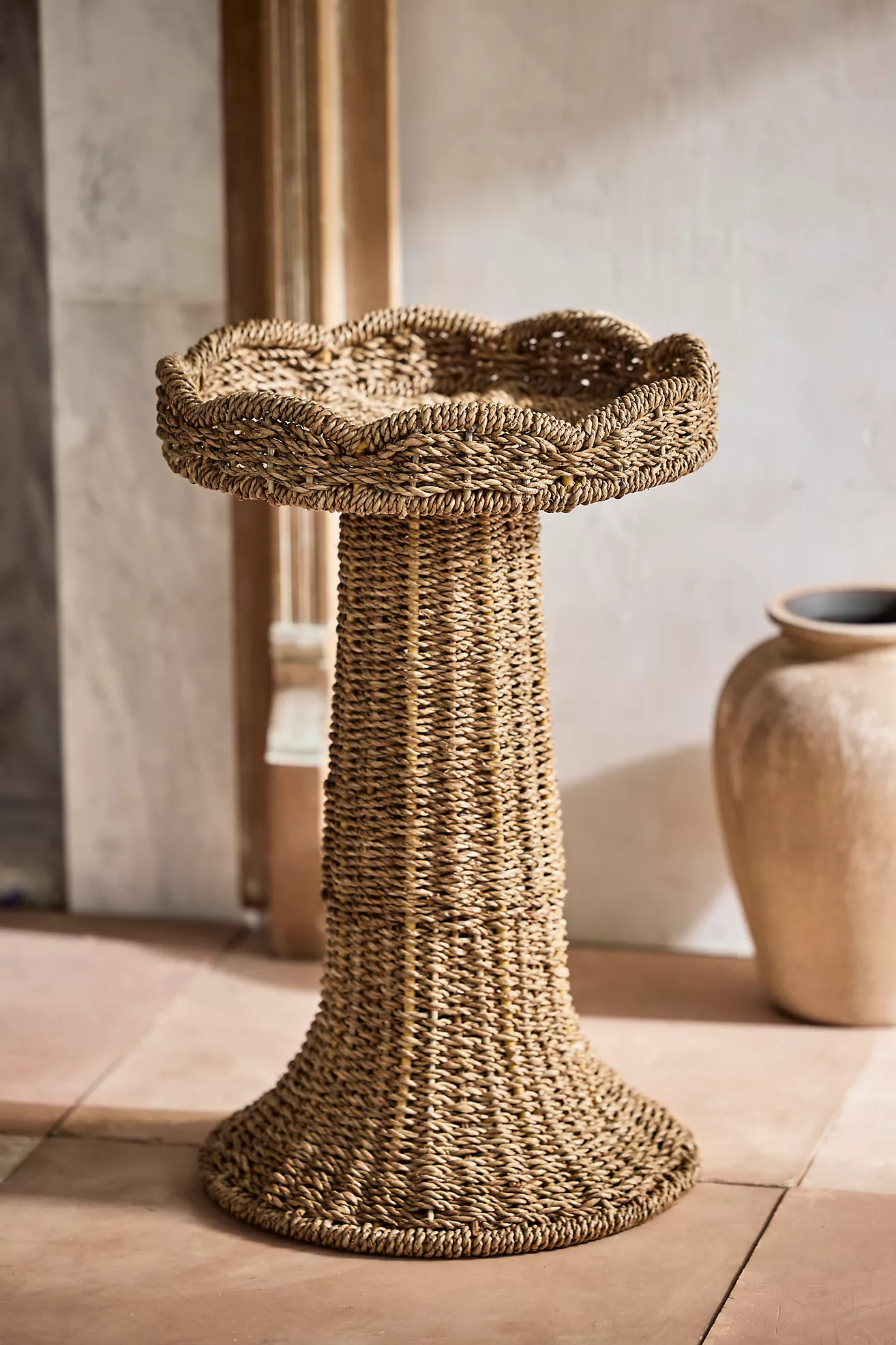 Scalloped Wicker Plant Stand | Terrain