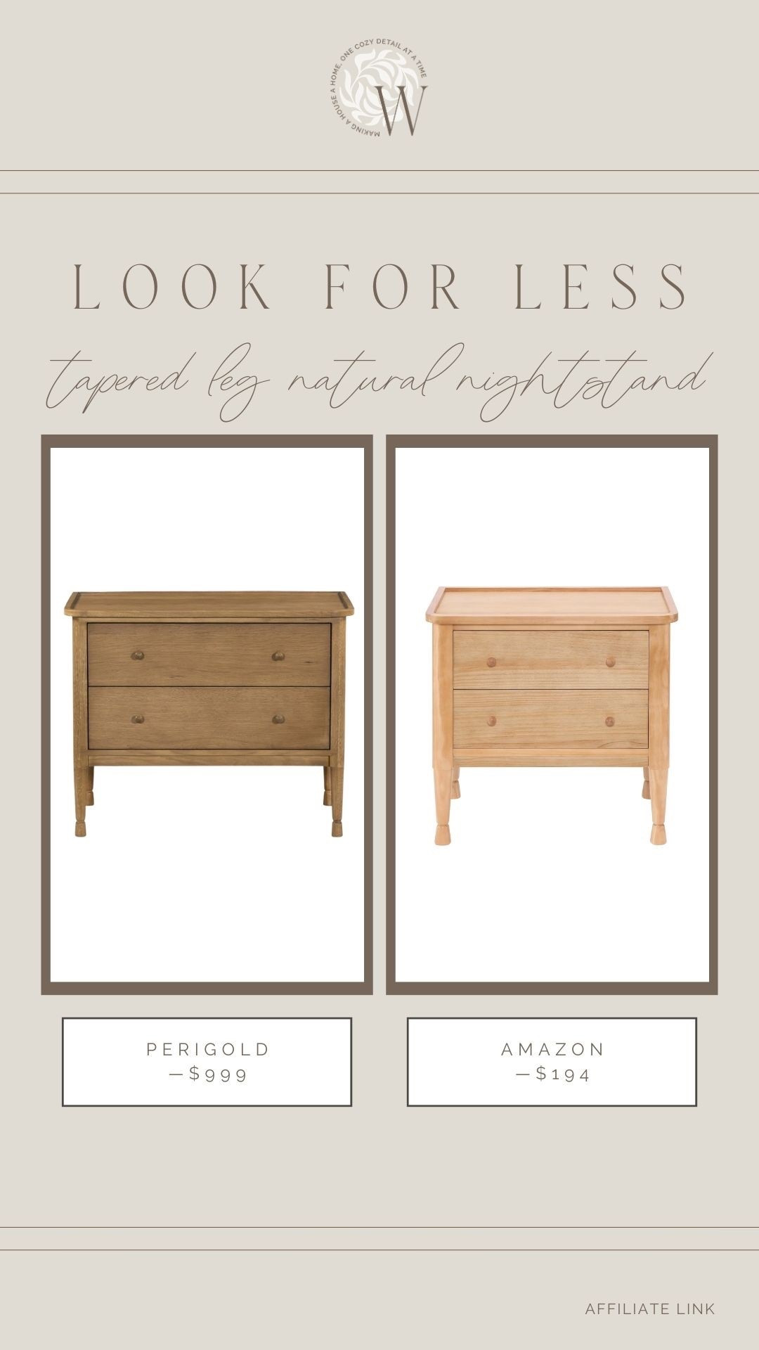 I have a feeling this will go fast! I just found an identical look for less of my top selling nightstands. They’re slightly smaller and the finish is more natural, but they have all of the same details from the tapered legs to the tray style top! 

#LTKHome