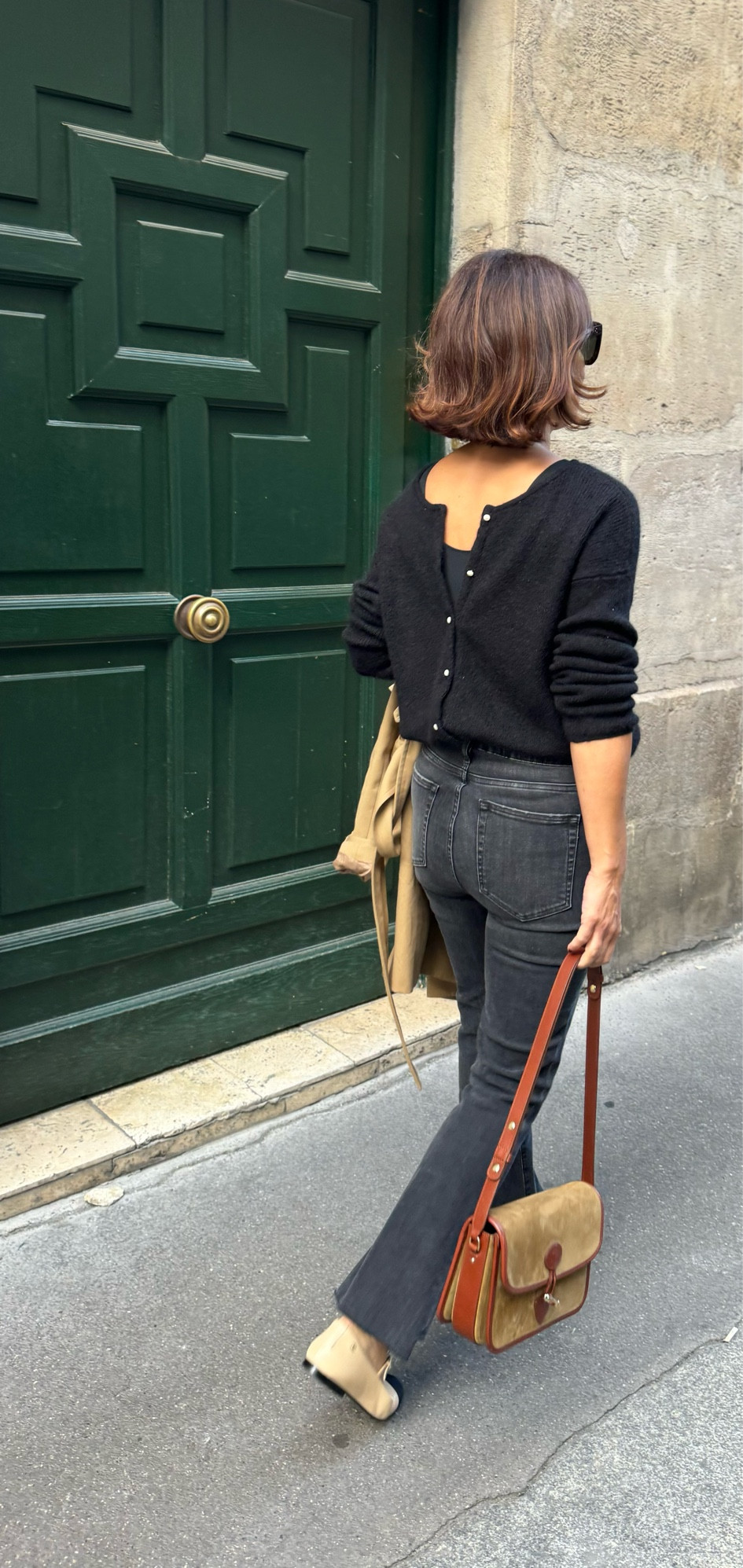 Fall outfit 
Wearing Sèzane Gaspard cardigan in a small. Live this sweater can be worn two ways. 
Frame denim is true to size 
Sèzane Milo vintage bag 
I size up one in the trench coat
Linking similar ballet flats 

#LTKOver40 #LTKStyleTip #LTKTravel