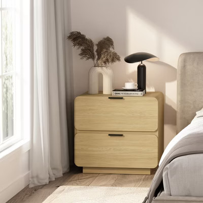 GDFStudio Chrystie Modern 2-Drawer Nightstand, Natural | Target