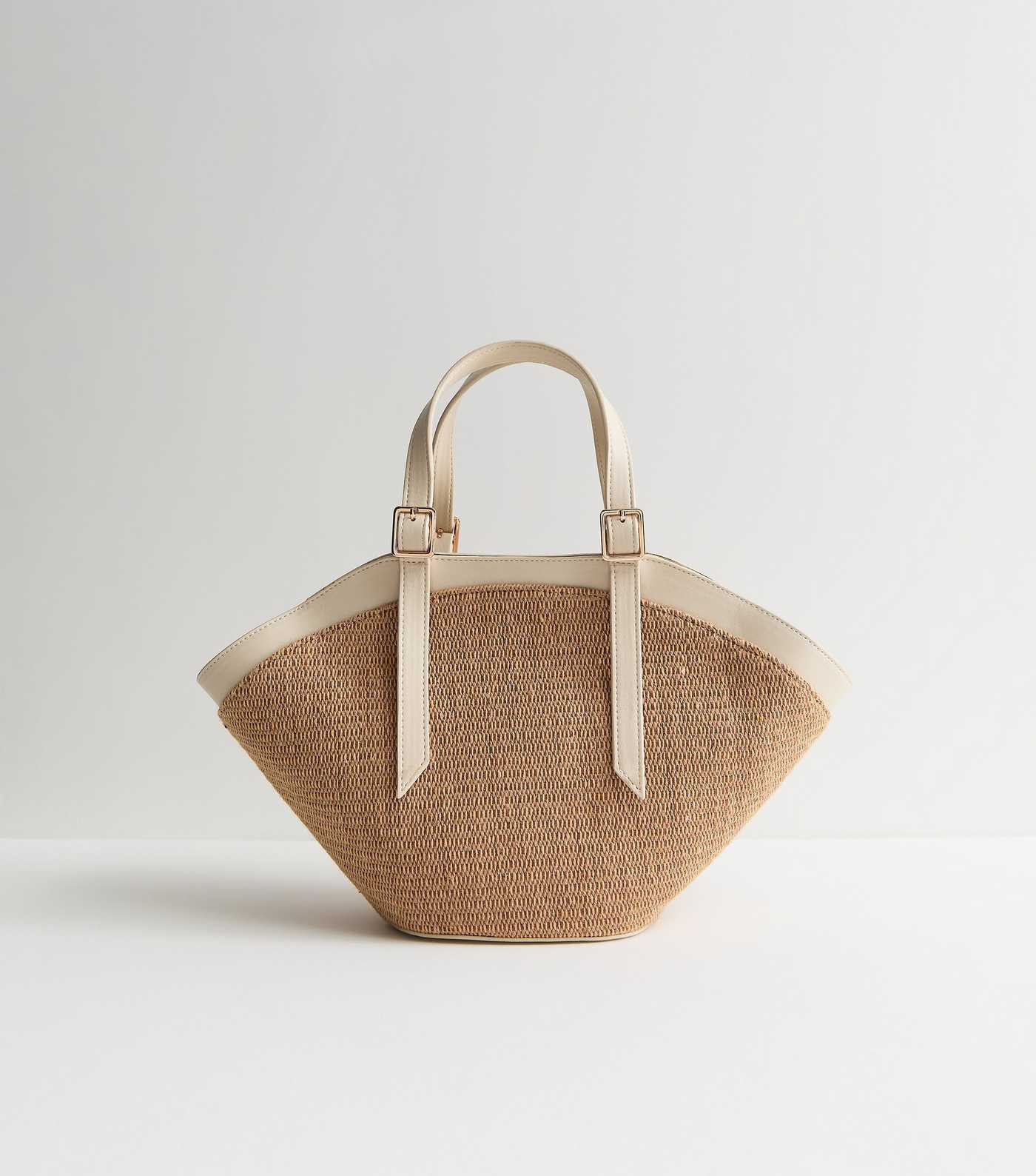 Stone Woven Trapeze Handbag | New Look | New Look (UK)