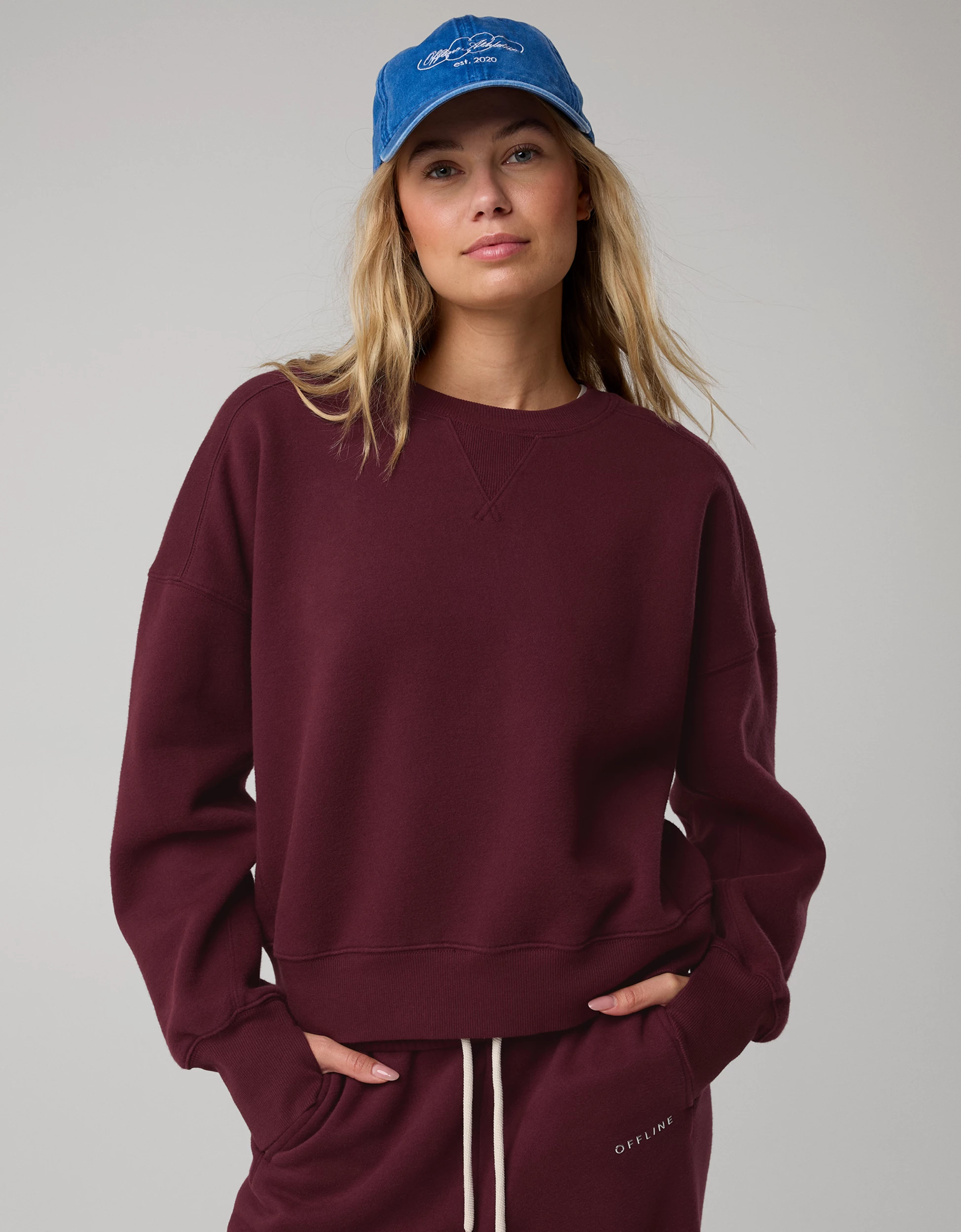 Long Weekend Sale New + Matching Set OFFLINE By Aerie Cloud Fleece Classic Crewneck Sweatshirt | American Eagle Outfitters (US & CA)
